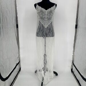 Adore Me White Floral Lace Maxi Long Nightgown Dress Sleeveless‎ V-Neck Sleep XL